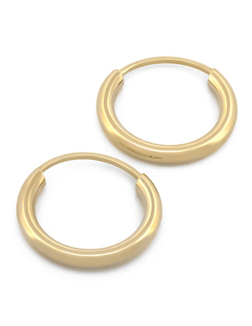 Arracadas Chicas Lisas 1.3 cm Oro Sólido 14k