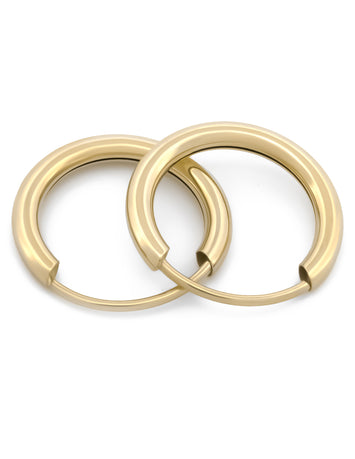 Arracadas Chicas Lisas 1.3 cm Oro Sólido 14k