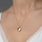 Cadena Con Dije De Corazón Relicario Love Oro Sólido 14k