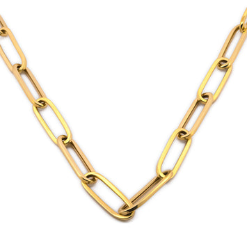 Cadena Gargantilla Clip 45 cm 4 mm Oro Sólido 10k