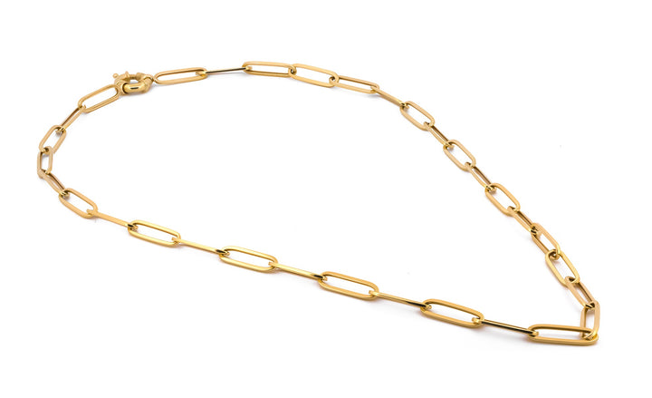 Cadena Gargantilla Clip 45 cm 4 mm Oro Sólido 10k