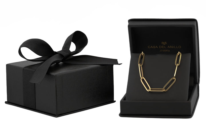 Cadena Gargantilla Clip 45 cm 4 mm Oro Sólido 10k