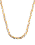 Cadena Gargantilla Dama Trenza 2.5 mm 3 Oros Sólido 10k