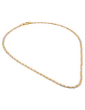 Cadena Gargantilla Dama Trenza 2.5 mm 3 Oros Sólido 10k
