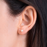 Broquel Perla Natural Cultivada 3 mm Oro Sólido 14k