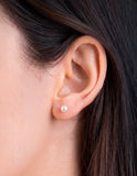 Broquel Perla Natural Cultivada 3 mm Oro Sólido 14k