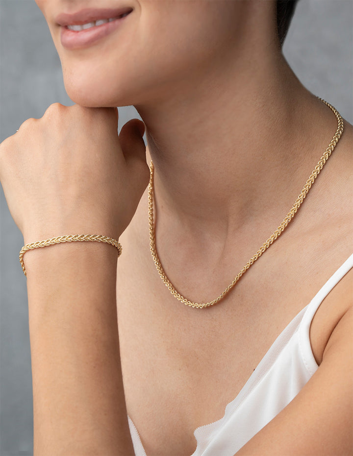 Pulso Trenzado 17 cm 3 mm Oro Sólido 14k