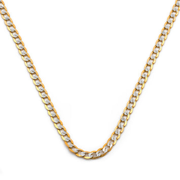 Cadena Barbada Diamantada 2 mm Oro Italiano Sólido 14k 55 cm