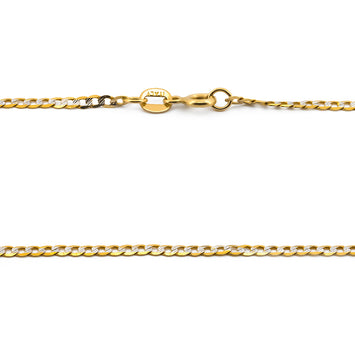 Cadena Barbada Diamantada 2 mm Oro Italiano Sólido 14k 45 cm