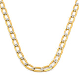 Cadena Barbada Inglesa Diamantada Oro Italiano Sólido 14k 50 cm