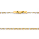 Cadena Barbada Inglesa Diamantada Oro Italiano Sólido 14k 50 cm