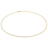Cadena Barbada Inglesa Diamantada Oro Italiano Sólido 14k 50 cm