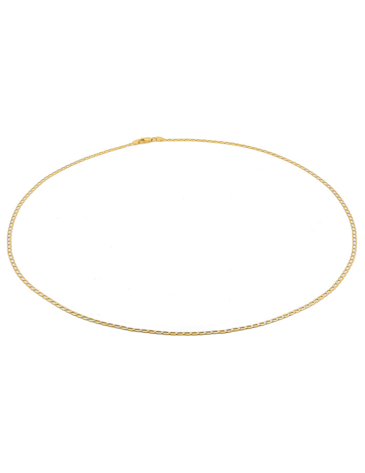 Cadena Barbada Inglesa Diamantada Oro Italiano Sólido 14k 50 cm