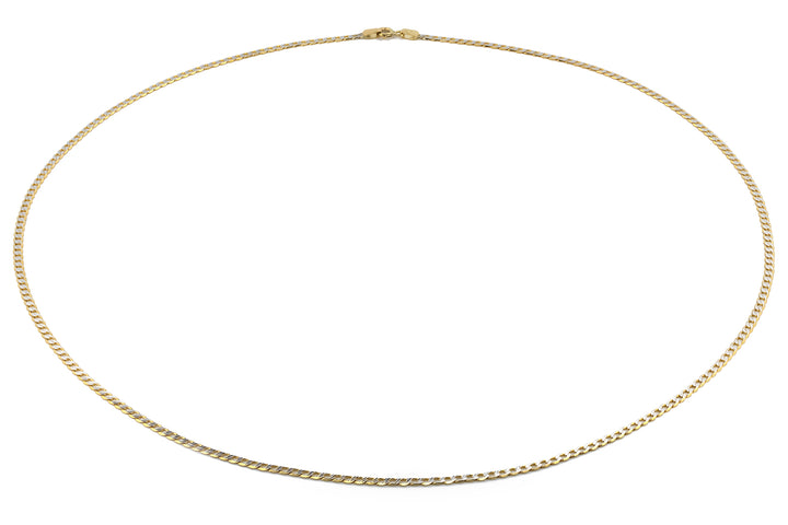 Cadena Barbada Diamantada 2.5 mm 55 Cm Oro Sólido 10k