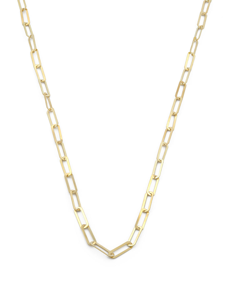 Cadena Clip Plana 50 cm de 5 por 2 mm Oro Sólido 14k