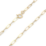 Cadena Clip Plana 45 cm de 5 por 2 mm Oro Sólido 14k