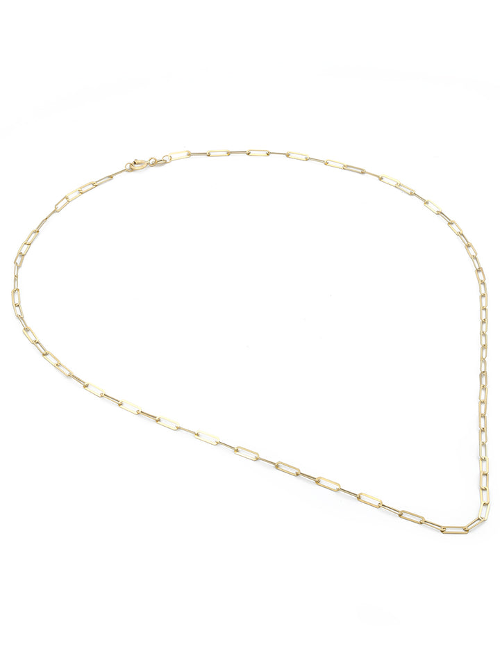 Cadena Clip Plana 50 cm de 5 por 2 mm Oro Sólido 14k
