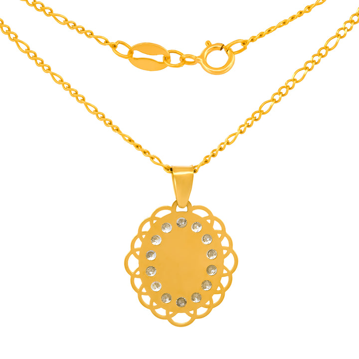 Cadena Con Dije De La Virgen De Guadalupe En Oro Sólido 14k