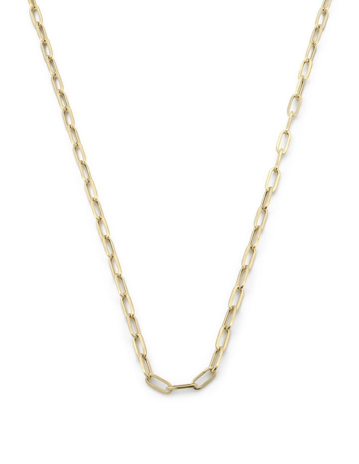 Cadena Gargantilla Clip 3 por 2 mm 45 cm Oro Sólido 10k