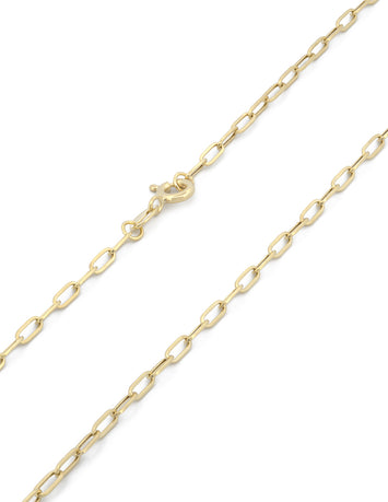 Cadena Gargantilla Clip 3 por 2 mm 45 cm Oro Sólido 10k