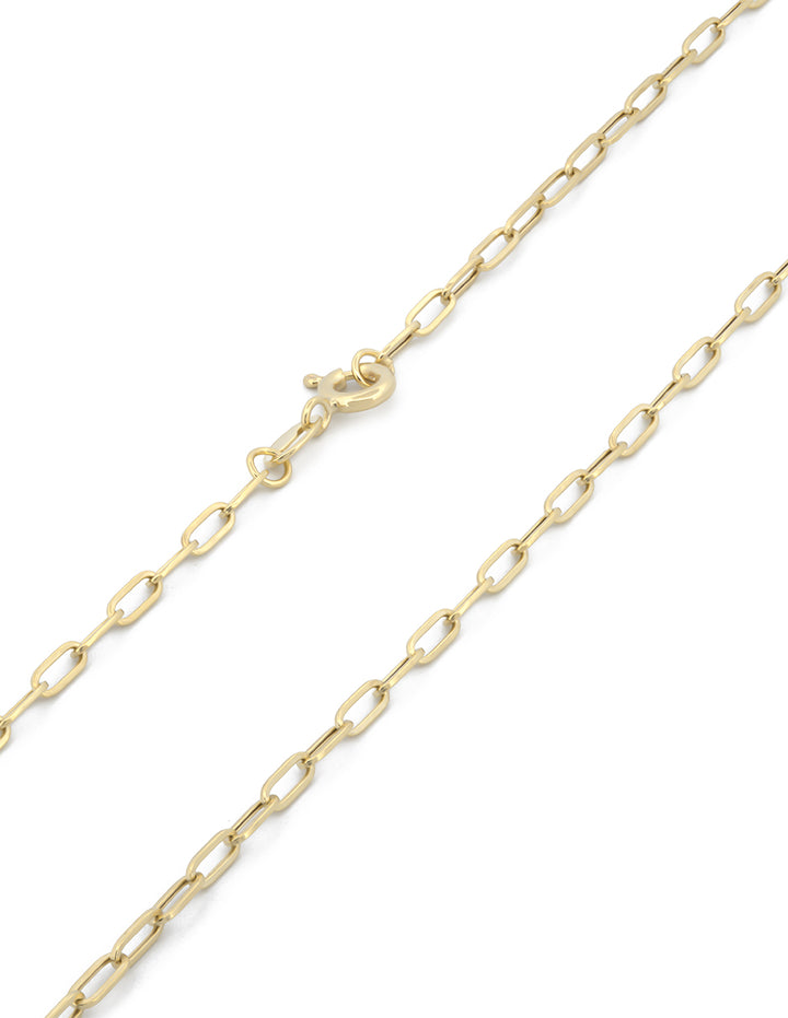 Cadena Gargantilla Clip 3 por 2 mm 45 cm Oro Sólido 10k