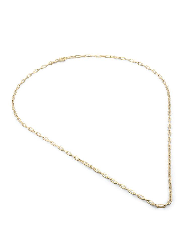 Cadena Gargantilla Clip 3 por 2 mm 45 cm Oro Sólido 10k