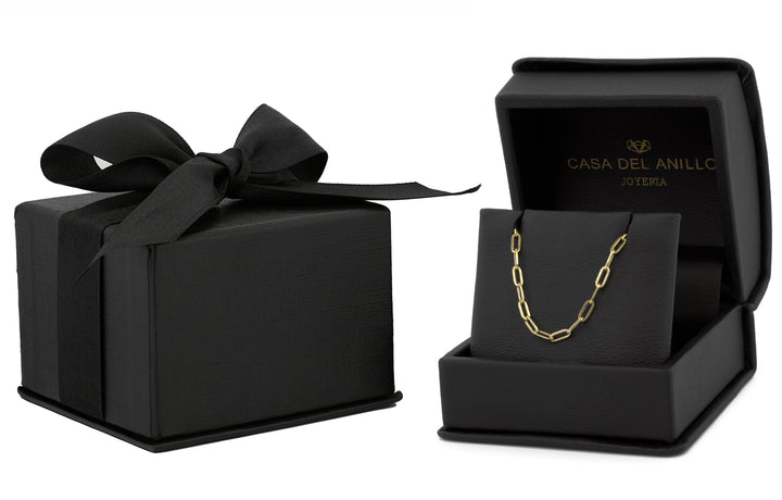Cadena Gargantilla Clip 3 por 2 mm 45 cm Oro Sólido 10k