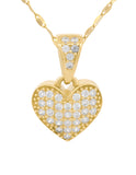 Cadena Gargantilla Corazon Zirconias 0.9 cm Oro Solido 10k