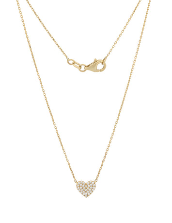 Gargantilla Corazón Diamantes Oro Sólido 14k