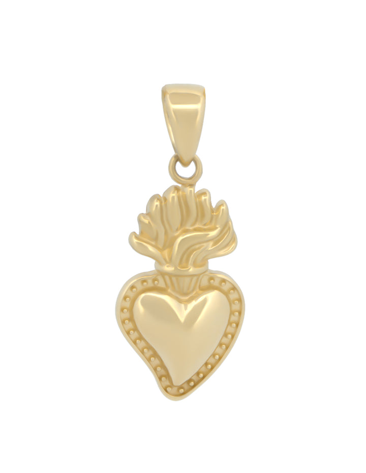 Dije Corazón de Jesus  Oro Sólido Amarillo 10k