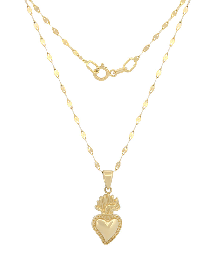Cadena Gargantilla Sagrado Corazón de Jesus Oro Solido 10k