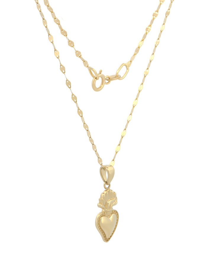 Cadena Gargantilla Sagrado Corazón de Jesus Oro Solido 10k
