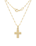 Cadena Y Dije Cruz Lisa 1.2 cm Oro 10k