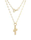 Cadena Y Dije Cruz Lisa 1.2 cm Oro 10k