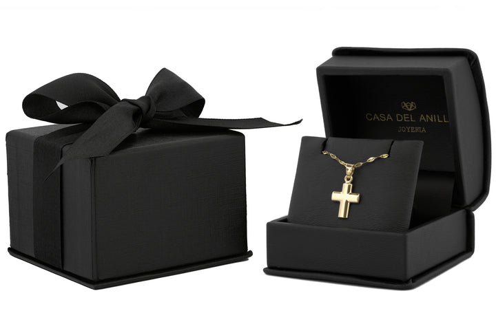 Cadena Y Dije Cruz Lisa 1.2 cm Oro 10k