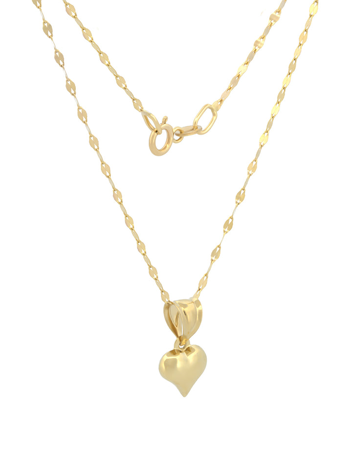 Cadena Gargantilla Dama Corazón 8 mm Oro 14k Sólido