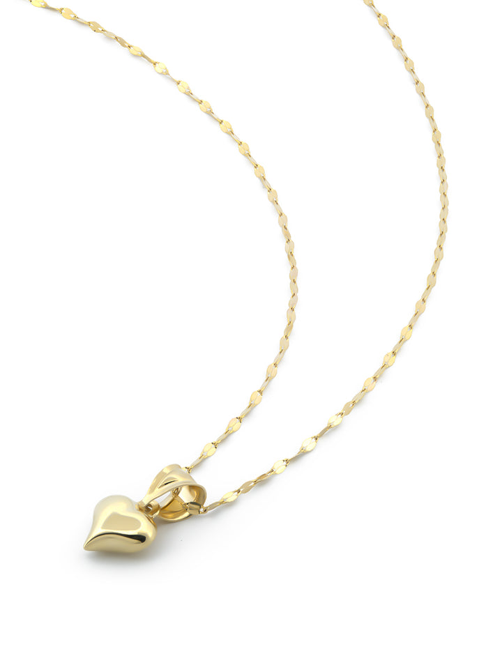 Cadena Gargantilla Dama Corazón 8 mm Oro 14k Sólido