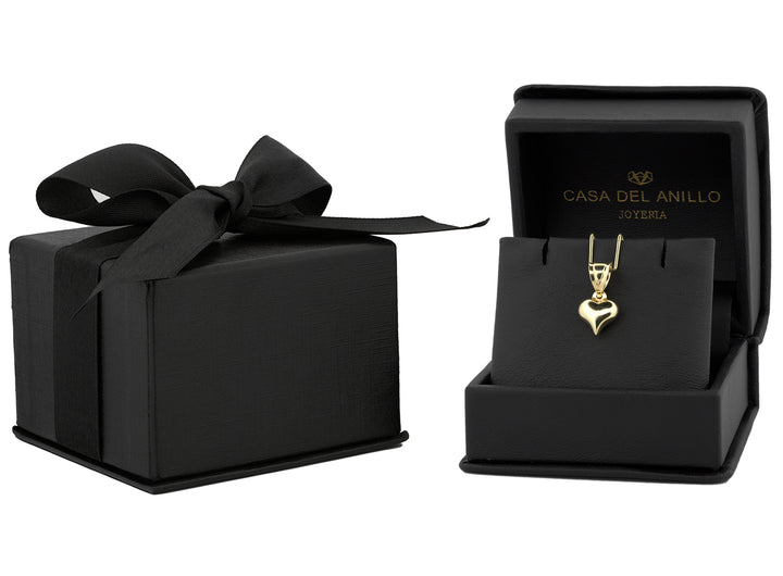 Dije Corazón Chico Liso 8 mm  Oro Sólido 14k