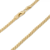 Cadena Gargantilla Dama Tejida Rolos 3 mm Oro Sólido 14k