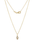 Gargantilla Mano De Fatima Diamantes Oro Sólido 14k