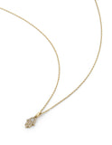 Gargantilla Mano De Fatima Diamantes Oro Sólido 14k