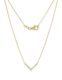 Gargantilla V Diamantes Oro Sólido 14k
