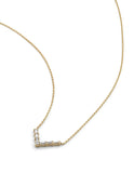 Gargantilla V Diamantes Oro Sólido 14k