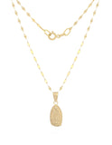 Cadena Con Dije Virgen 1.4 cm Bautizo Oro 10k Sólido