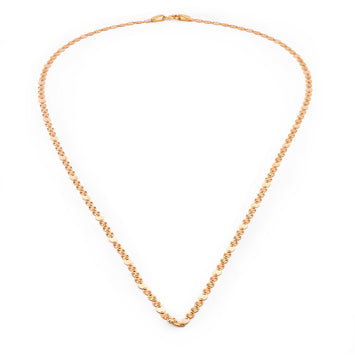 Cadena Para Dama Oro Florentino Combinada 14k Sólido 45 Cm