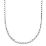 Cadena Rolo Oro Blanco Italiano Sólido 14k 45 Cm