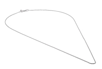 Cadena Rolo Oro Blanco Italiano Sólido 18k 50 Cm