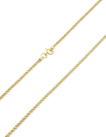 Cadena Torzal 1 mm 55 cm Oro Sólido 14k