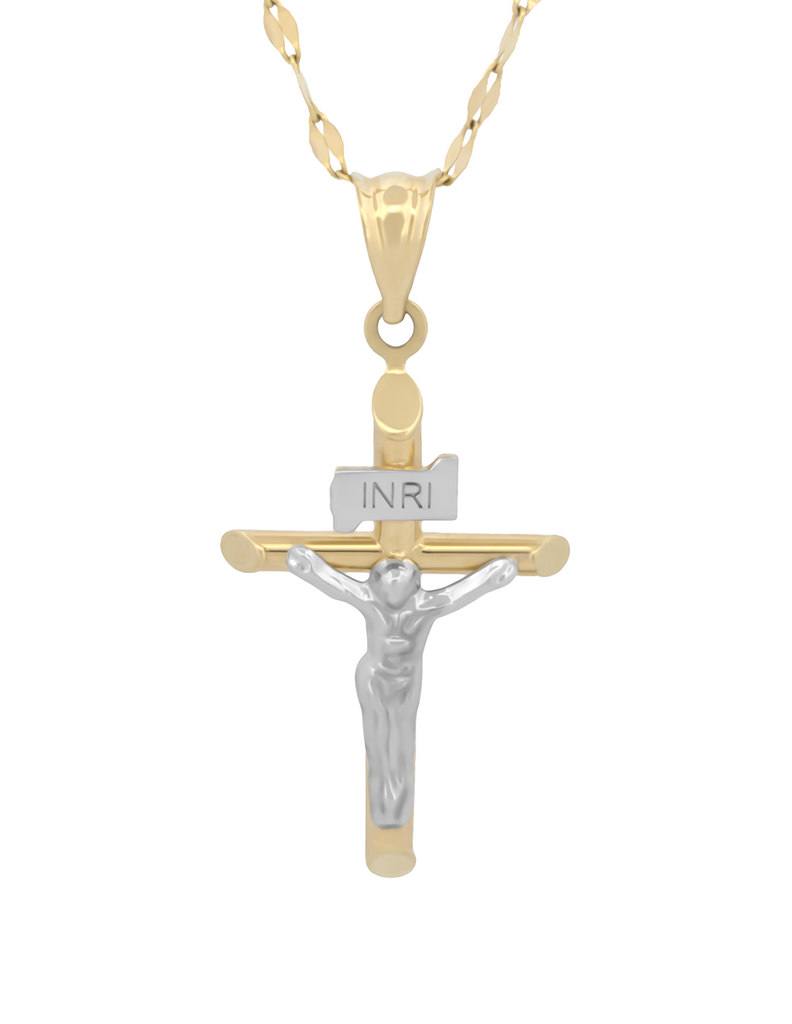 Cadena y Dije Cristo 2.1 cm Oro 14k Sólido