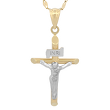 Cadena y Dije Cristo 2.1 cm Oro 14k Sólido